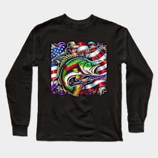 Celebrate Mardi Gras and show your love of fishing with this vibrant patriotic design Long Sleeve T-Shirt